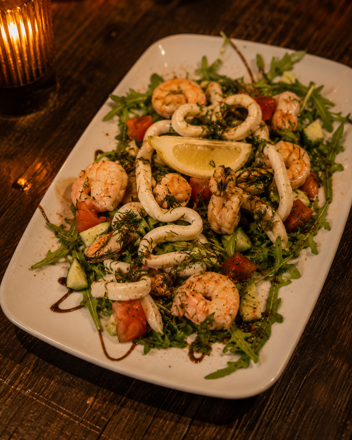 Seafood salad served at Gallio