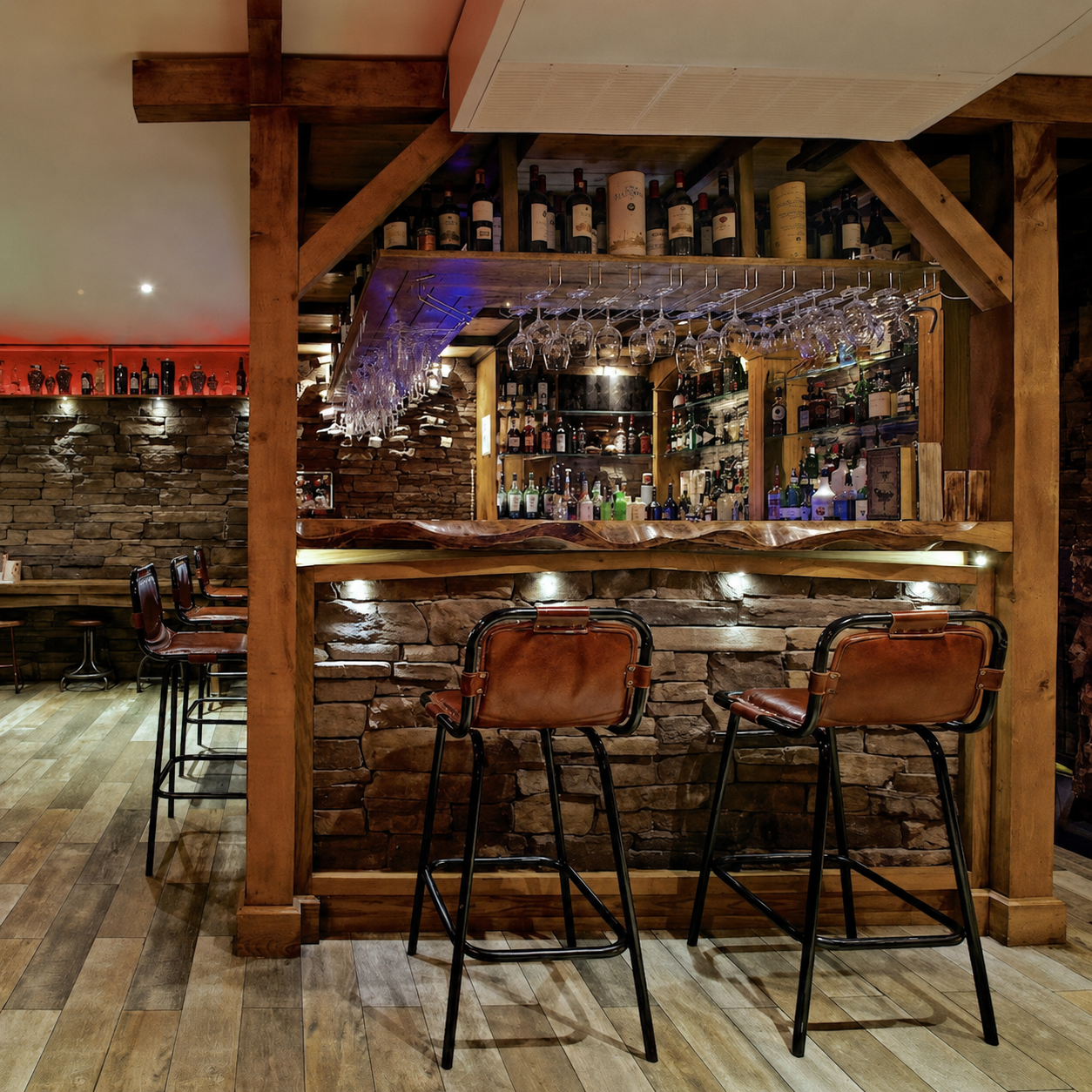 Premium bar seating at Gallio Leeds with elegant atmosphere