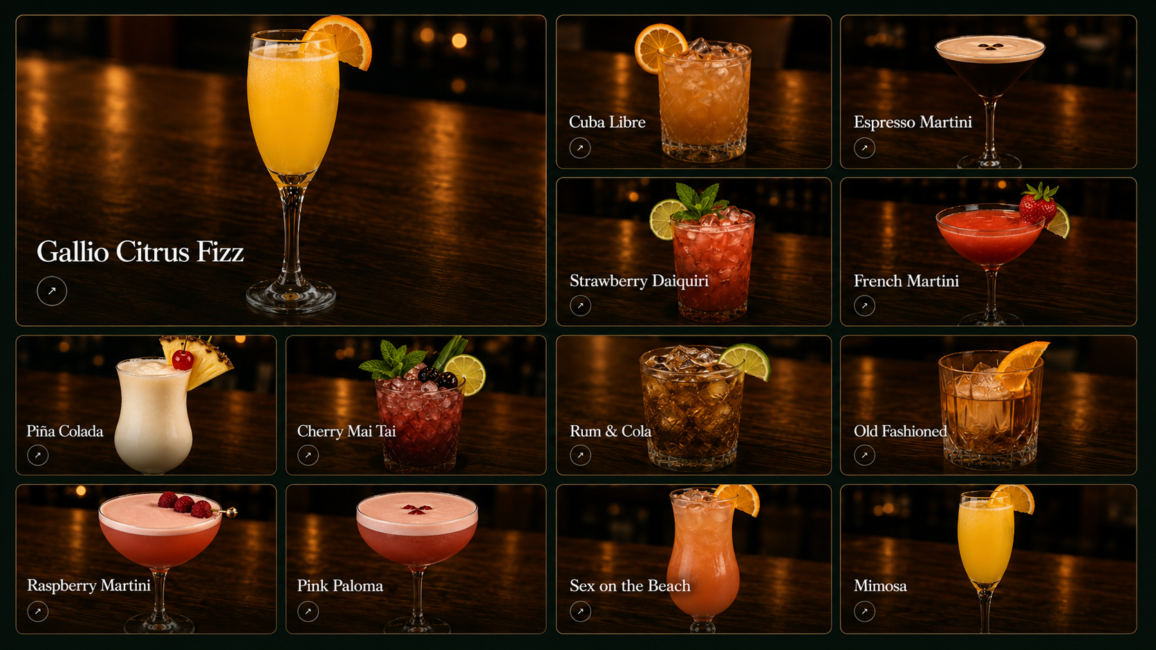Craft drinks and carefully selected wines